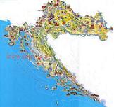 Хорватия, карта с обозначением достопримечательностей